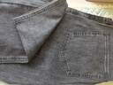 袋鼠（DAISHU）新款牛仔褲男士修身直筒男褲冬裝高端潮流百搭秋冬季加絨加厚褲子 H206煙灰色【常規款】 3XL -33/(130-150斤) 曬單實(shí)拍圖