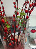 綠有意銀柳真花鮮枝水培雪柳干花紅梅花年宵花卉新年擺件裝飾室內植物 波紅塑料瓶+銀柳30枝+燈籠 曬單實(shí)拍圖