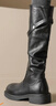 達芙妮美拉德堆堆長(cháng)筒靴女款2025新款長(cháng)靴高筒靴子騎士靴 黑色 38 曬單實(shí)拍圖