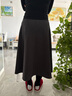 她池毛呢半身裙2025秋裝新款女裝氣質(zhì)中長(cháng)款A字百褶西裝裙 曬單實(shí)拍圖