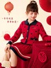 迪士尼女童套裝兒童裙子紅色拜年服毛衣秋冬裝厚大童新年裝4CT003 140 曬單實(shí)拍圖
