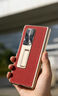 適用華為mateX2折疊手機殼翻蓋式亮面電鍍AG幻影秒變matext保護套 【香檳-殼膜】金紅色 華為MateX2 曬單實(shí)拍圖