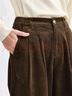 佐丹奴九分褲女純棉燈芯絨復古風(fēng)壓褶半松緊腰休閑闊腿褲05424683 淺棕色 堅果棕 M 曬單實(shí)拍圖