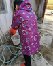 冬季罩衣加絨外穿新款女長(cháng)袖圍裙工作服耐臟大褂干活穿的衣服防塵 時(shí)尚紫色（中長(cháng)款-防水加絨） 2XL建議（100-140斤） 曬單實(shí)拍圖