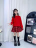 優(yōu)優(yōu)1點(diǎn)（Yoyo one）女童超好看紅色套裝兒童2026新款新年裙子女大童12歲女孩拜年衣服 19906紅色+4507紅色 150 150cm 曬單實(shí)拍圖