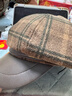啄木鳥(niǎo)（TUCANO）復古格紋毛呢八角帽子女秋冬百搭顯臉小英倫報童帽文藝畫(huà)家貝雷帽 咖啡-格紋雙C標 均碼 (55-60cm)【一般均可戴】 曬單實(shí)拍圖
