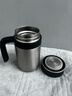索赫智能保溫杯帶把手茶水分離定制不銹鋼泡茶杯子大容量商務(wù)辦公水杯 銀色500ml 智能顯溫款 曬單實(shí)拍圖