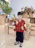 男童紅色毛衣秋冬2025新款冬季漢服寶寶加厚拜年服兒童針織衫喜慶 紅色 130 曬單實(shí)拍圖