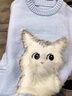 左西童裝女童毛衣秋冬2025新款毛絨內搭萌寵兒童針織衫潮 淺藍色 150 曬單實(shí)拍圖