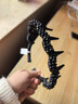 萱子（SHINE）手工串珠發(fā)卡齒梳發(fā)箍小眾設計高級感波浪發(fā)卡發(fā)飾新年禮物 黑色 1個(gè) 曬單實(shí)拍圖