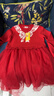 巴拉巴拉童裝女童連衣裙網(wǎng)紗公主裙拼接紅色新年拜年服女童裙 曬單實(shí)拍圖