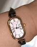 聚利時(shí)（Julius）手表女鵝軟石橢圓形輕奢小眾復古石英學(xué)生女士手表棕色JA-1432C 曬單實(shí)拍圖