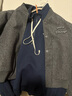 馬登格雷系加厚棒球服外套短款毛呢感重磅呢子上衣秋冬大口袋女士夾克 深灰色 M （100-120斤） 曬單實(shí)拍圖