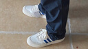 adidas ENTRAP美式校園風(fēng)運動(dòng)少年感復古籃球風(fēng)板鞋男女阿迪達斯 白/藍   42.5 曬單實(shí)拍圖