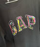GAP男女裝2025秋季新款logo涂鴉印花純棉寬松長(cháng)袖T恤上衣787426 黑色 S (165/88A)亞洲尺碼【偏大,建議拍小一碼】 曬單實(shí)拍圖