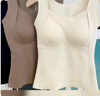 芬騰女士保暖背心免穿文胸固定杯提拉美胸德絨保暖上衣秋冬季 米色 L  (100-120斤) 曬單實(shí)拍圖