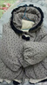 G.duck小黃鴨女童夾棉外套加絨秋冬韓版女寶寶碎花棉服洋氣兒童棉衣 灰色外套【加絨】 130 cm 曬單實(shí)拍圖