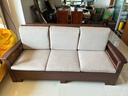 采百木實(shí)木沙發(fā)  黑胡桃木新中式沙發(fā)客廳組合冬夏兩用大小戶(hù)型儲物家具 獨立三人位 組裝 曬單實(shí)拍圖