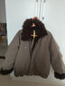 鴨鴨（YAYA）品牌松弛感毛毛羽絨服女2025冬季新款巴恩風(fēng)高級感派克服外套 摩卡色 M 【推薦110-130斤】 曬單實(shí)拍圖