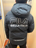斐樂(lè )（FILA） 官方羽絨服情侶款冬季休閑運動(dòng)連帽長(cháng)袖印花保暖外套男女裝上衣 正黑色-BK XL 180/100A 曬單實(shí)拍圖