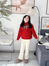 兜兜王國女童紅色加絨毛衣冬2026新款女大童加厚針織衫兒童冬裝打底初中生 紅色 120 曬單實(shí)拍圖