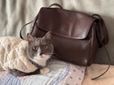 裘真【新年禮物】植鞣羊皮自在郵差包通勤大容量休閑單肩斜挎包女 咖啡色-羊皮 曬單實(shí)拍圖