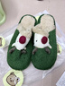 細細條（XIXITIAO）一家三口毛毛鞋男女冬季創(chuàng  )意可愛(ài)圣誕麋鹿親子包頭棉拖鞋 深綠色【軟萌麋鹿】 44-45【適合42-43的腳】 曬單實(shí)拍圖