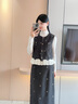 香影高知得體套裝女2026春季新款灰色馬甲半裙通勤一整套新年穿搭 深灰 套裝A86C054 S 曬單實(shí)拍圖