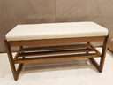 全品屋實(shí)木換鞋凳入戶(hù)門(mén)穿鞋凳子門(mén)口鞋柜坐凳一體軟包進(jìn)門(mén)長(cháng)條凳小鞋架 【軟包坐墊】胡桃色-長(cháng)80CM 多功能玄關(guān)坐凳 曬單實(shí)拍圖