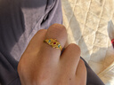 曼卡龍黃金戒指足金戒指古法琺瑯鑲嵌計價(jià)首飾送女友禮物東方奇境·赤靈 活口 3.46g 曬單實(shí)拍圖