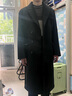 艾梵斯貝新款冬季男士毛呢大衣中長(cháng)款過(guò)膝加厚呢子男款風(fēng)衣外套韓版潮寬松 黑色(加棉款) L 曬單實(shí)拍圖