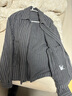 MUJI男式 法蘭絨 拉鏈 襯衫式夾克男士外套空調衫25年冬季男裝 炭灰色條紋 S (165/84A） 曬單實(shí)拍圖