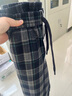 森馬（Semir）休閑褲女冬格子加絨長(cháng)褲寬松2025鹽系復古潮流闊腿褲109725127005 曬單實(shí)拍圖