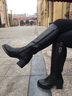 啄木鳥(niǎo)品牌真皮羊毛長(cháng)筒靴2025秋冬新款高筒靴百搭棉靴加厚保暖靴子女 黑色加厚羊毛款 37 曬單實(shí)拍圖