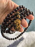 妍韻珠寶帶金星正宗印度小葉紫檀手串108顆檀香佛珠虎眼石貔貅男女手鏈8mm 曬單實(shí)拍圖