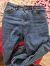真維斯（Jeanswest）牛仔褲女小腳褲2025冬季加絨保暖高腰彈力修身顯瘦深藍加絨29 曬單實(shí)拍圖