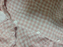 MUJI[自營(yíng)限定款]女士無(wú)側縫 雙層紗織睡衣  軟棉棉內衣 淺粉色格紋 S 曬單實(shí)拍圖