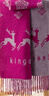 鹿王（KING DEER）100%羊絨圍巾秋冬季保暖女士外搭雙面提花披肩禮盒裝 紫色提花 曬單實(shí)拍圖