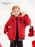 瑪米瑪卡（MOMOCO）兒童棉服外套新年服冬季棉衣棉襖韓版休閑童裝 01紅色   110    曬單實(shí)拍圖