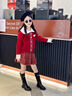 優(yōu)優(yōu)1點(diǎn)（Yoyo one）女童半身裙冬季新款洋氣兒童紅色格子裙秋冬裝裙子中大童呢子短裙 4507紅色【毛呢】 120 120cm 曬單實(shí)拍圖