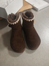 百麗（Belle）時(shí)尚毛球掛飾雪地靴女冬季新款商場(chǎng)同款厚底保暖短靴E8U1DDD5 啡色 38 曬單實(shí)拍圖