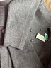 茵曼羊駝桑蠶絲雙面毛呢外套冬女裝小個(gè)子短款大衣上衣 花灰色 L 曬單實(shí)拍圖