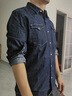 Levi's李維斯男士經(jīng)典寬松藍色牛仔襯衫時(shí)尚簡(jiǎn)約美式水洗情侶外套 深藍色 S 曬單實(shí)拍圖