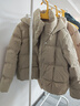 雪中飛羽絨服女短款羽絨服女簡(jiǎn)約時(shí)尚百搭小個(gè)子連帽保暖外套 米灰色 L 曬單實(shí)拍圖