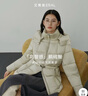艾萊依（ERAL）羽絨服女士別致拼接收腰羽絨服后背斗篷設計連帽防風(fēng)立領(lǐng)鵝絨服 豆奶綠 S 155【建議80-105斤】 曬單實(shí)拍圖