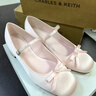 CHARLES&KEITH26春新品蝴蝶結圓頭瑪麗珍鞋芭蕾舞鞋CK1-60361613 Light Pink淺粉色 38 （245） 曬單實(shí)拍圖
