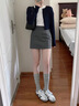 燦圖高級感毛呢半身裙子女秋冬季2025新款潮流小個(gè)子修身顯瘦包臀短裙 深灰色【常規款】 M 曬單實(shí)拍圖
