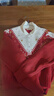 羅蒙（ROMON）針織衫女秋新款紅色喜慶新年本命年衣服毛衣女減齡保暖上衣女 紅色 均碼 (適合80-140斤) 曬單實(shí)拍圖