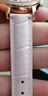 適用飛亞達表帶四葉草LA8262 DLA0566 真皮手表帶女士羅西尼guess卡爾柯蒂 表鏈配件 珠光粉色--銀色扣 14mm 曬單實(shí)拍圖