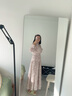 SNIDEL2026春夏新品優(yōu)雅泡泡袖挖孔露肩收腰雪紡連衣裙SWFO261040 粉色 L (2) 曬單實(shí)拍圖